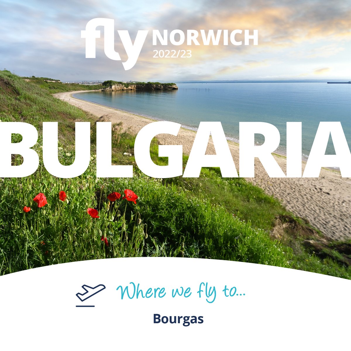 NorwichAirport's tweet photo. Brilliant Bulgaria returns to Norwich Airport, with flights to Bourgas from 19 May - 15 Sep 2022.✈️
https://t.co/ovkBMg88UM
#FlyNorwich #Bulgaria #Bourgas #SunnyBeach #FamilyHoliday #SummerSun #SummerHoliday #Family #Friends #Couples https://t.co/QLiQXRYVC4