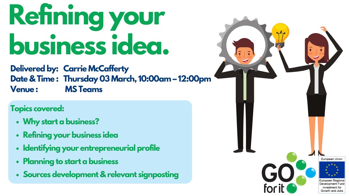 EnterpriseNI's tweet image. 💥New workshop added 💥Perfect for budding new start-ups with an entrepreneurial passion for business🌱

Register your free virtual space here: bit.ly/3BqLc4T
#businessidea #rightsupportrighttime

*This workshop is running in association with the Goforit Programme