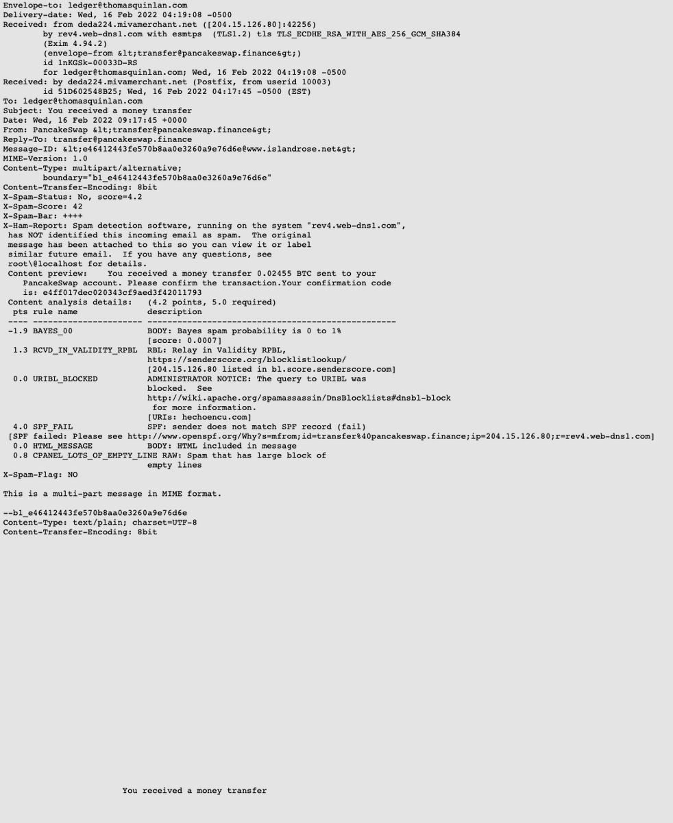 thomas_quinlan's tweet image. #phishing
#LedgerHack
#BeCarefulOutThere

ledger@thomasquinlan.com