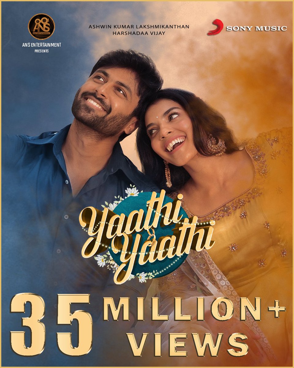 SonyMusicSouth's tweet photo. Making it to 3️⃣5️⃣ MILLION! 🤩
#YaathiYaathi L❤️VE everywhere ➡️ https://t.co/HX7lW7HyUp
@i_amak @harshadaa_vijay @abhishekcsmusic @goutham_george @JoeStelson @Anand95428804 @LyricistRam @rm_nagappan #ARSridhar https://t.co/z77RPRfhOO