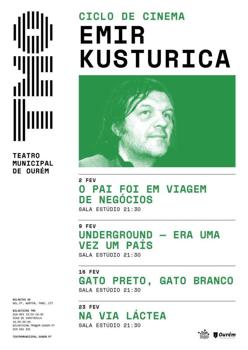 Continua, no Teatro Municipal de Ourém, o ciclo de cinema dedicado ao realizador Emir Kusturica. Hoje, o filme exibido é “Gato Preto, Gato Branco”, obra maior deste importante artista cinematográfico contemporâneo.