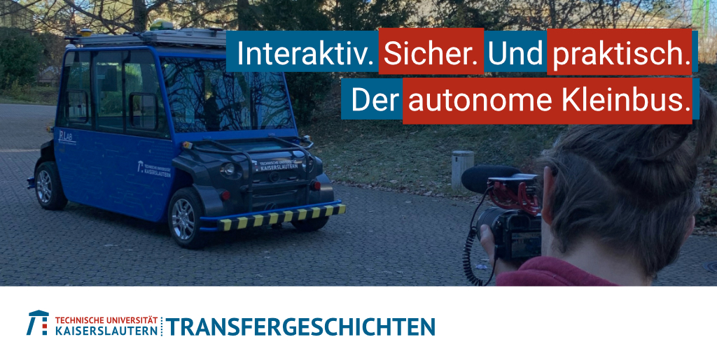 RPTU_Transfer's tweet photo. 🎬 Film ab für unsere aktuelle Transfergeschichte: Der autonome Bus des #RRLab @uni_kl soll Fußgänger in Bereichen mit langen Wegen unterstützen. #innovativehochschule #robot #robotics #selfDrivingCar #ai #autonomousCar #autonomousdriving 📺👉 https://t.co/MkUvnqdfcK https://t.co/3Ivrs2GbI9