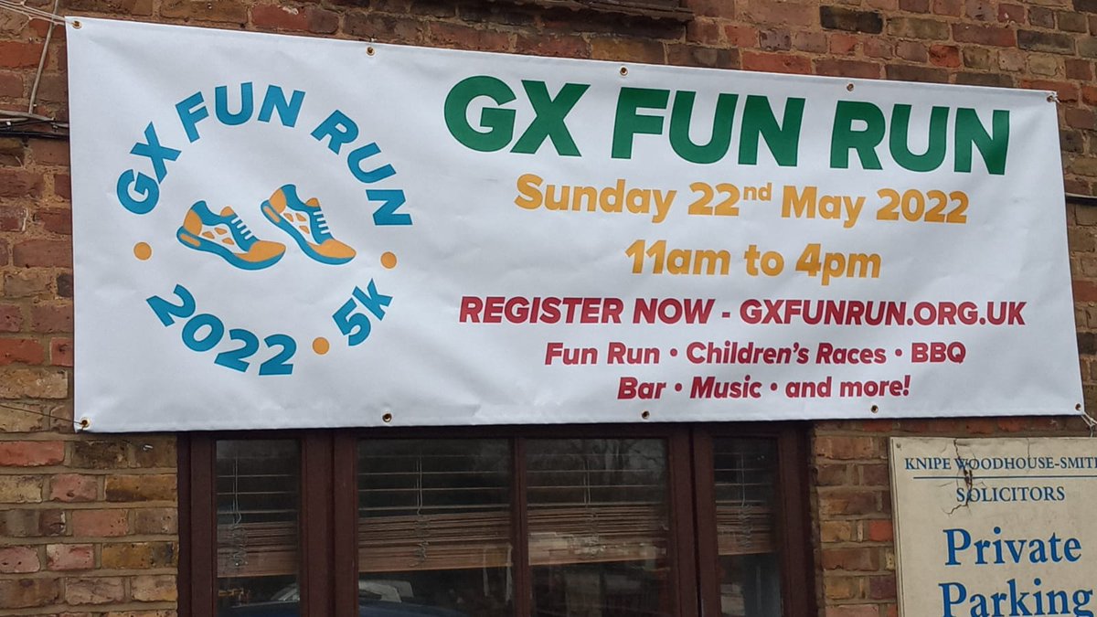 Oooh the banners are going up, the word is out!! You can now register for the #gxfunrun2022 

Click here to enter: gxfunrun.org.uk

#charityevent #runforcharity #gerrardscross #communitytogether