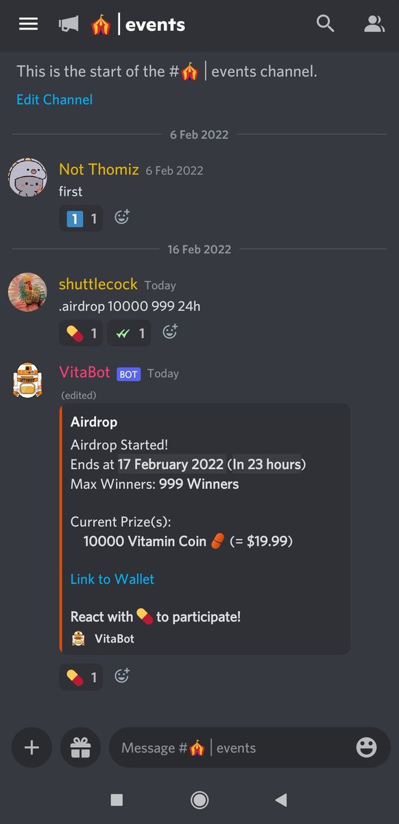 Oh look, there's a #VITC #airdrop in the #NFTVite discord server! Ends in 24h. Join now!