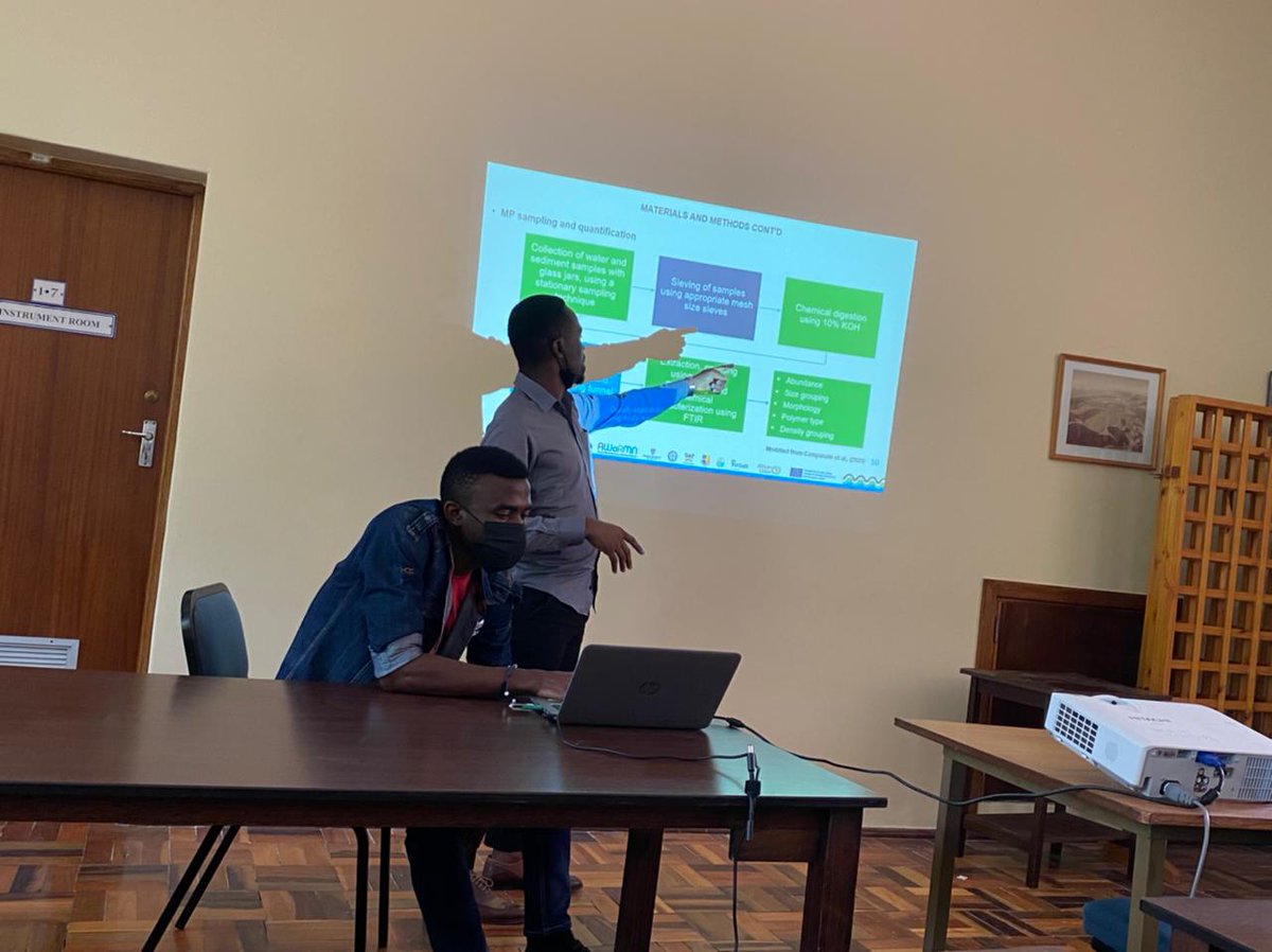WaterResearchRU's tweet photo. Mr. Enahoro Kennedy Owowenu, @AAwarmn  scholar and @WaterResearchRU Ph.D. student gives the first in-person seminar presentation in over two years.

Well done Enahoro! 
#AcademicTwitter https://t.co/KKsd7EDayk