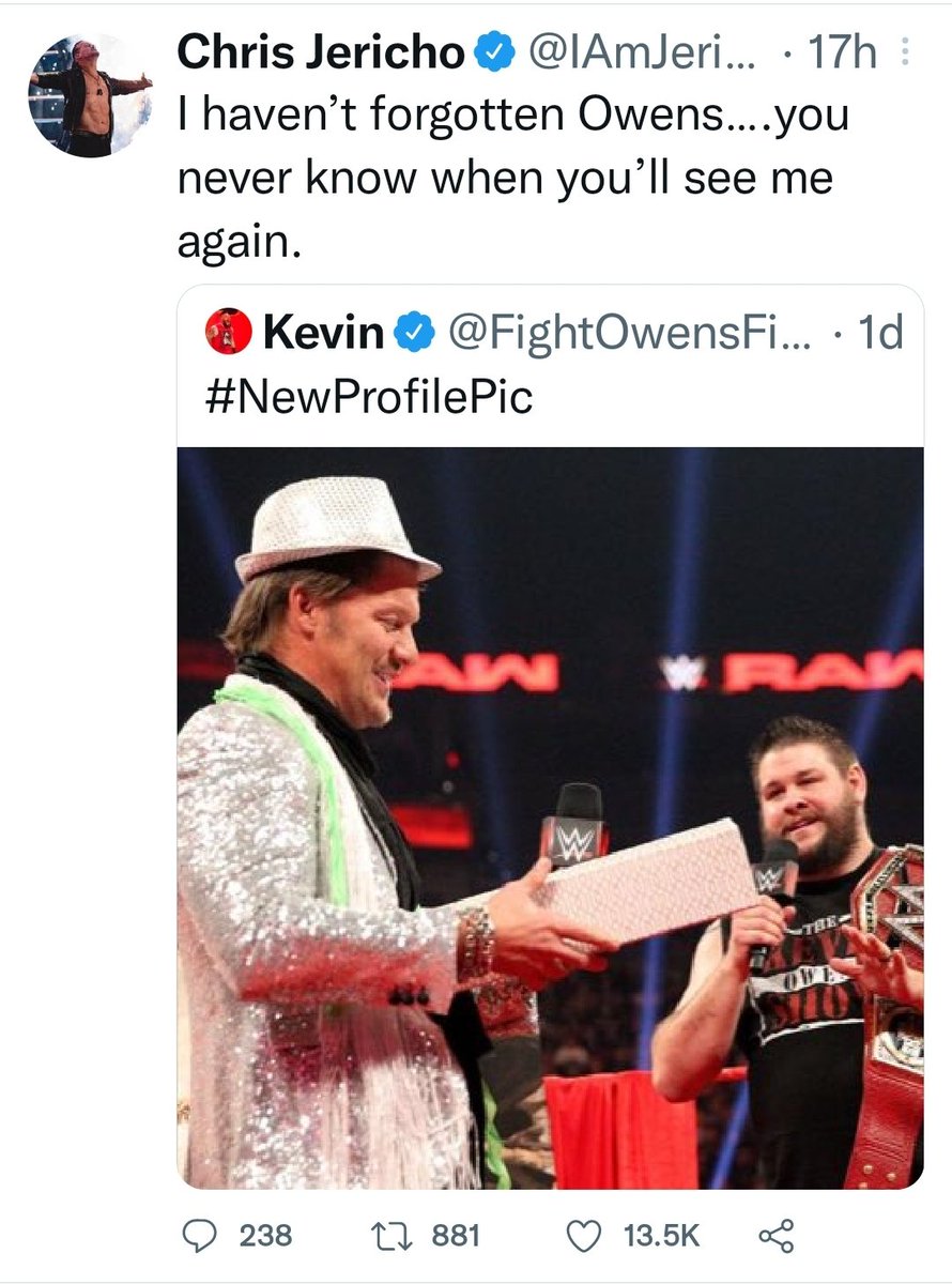 Kasual77's tweet photo. @davemeltzerWON Will Jericho be next? https://t.co/BpwAWc8GsH