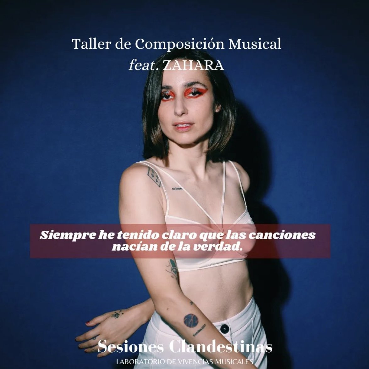 Zahara (@zaharapop) on Twitter photo Del 17 al 19 de mayo tendrá lugar en <a href="/lacasamurada/">La Casamurada</a> un taller de composición con Sesiones Clandestinas. Plazas super limitadas. ➡️sesionesclandestinas.net Del 17 al 19 de mayo tendrá lugar en <a href="/lacasamurada/">La Casamurada</a> un taller de composición con Sesiones Clandestinas. Plazas super limitadas. ➡️sesionesclandestinas.net