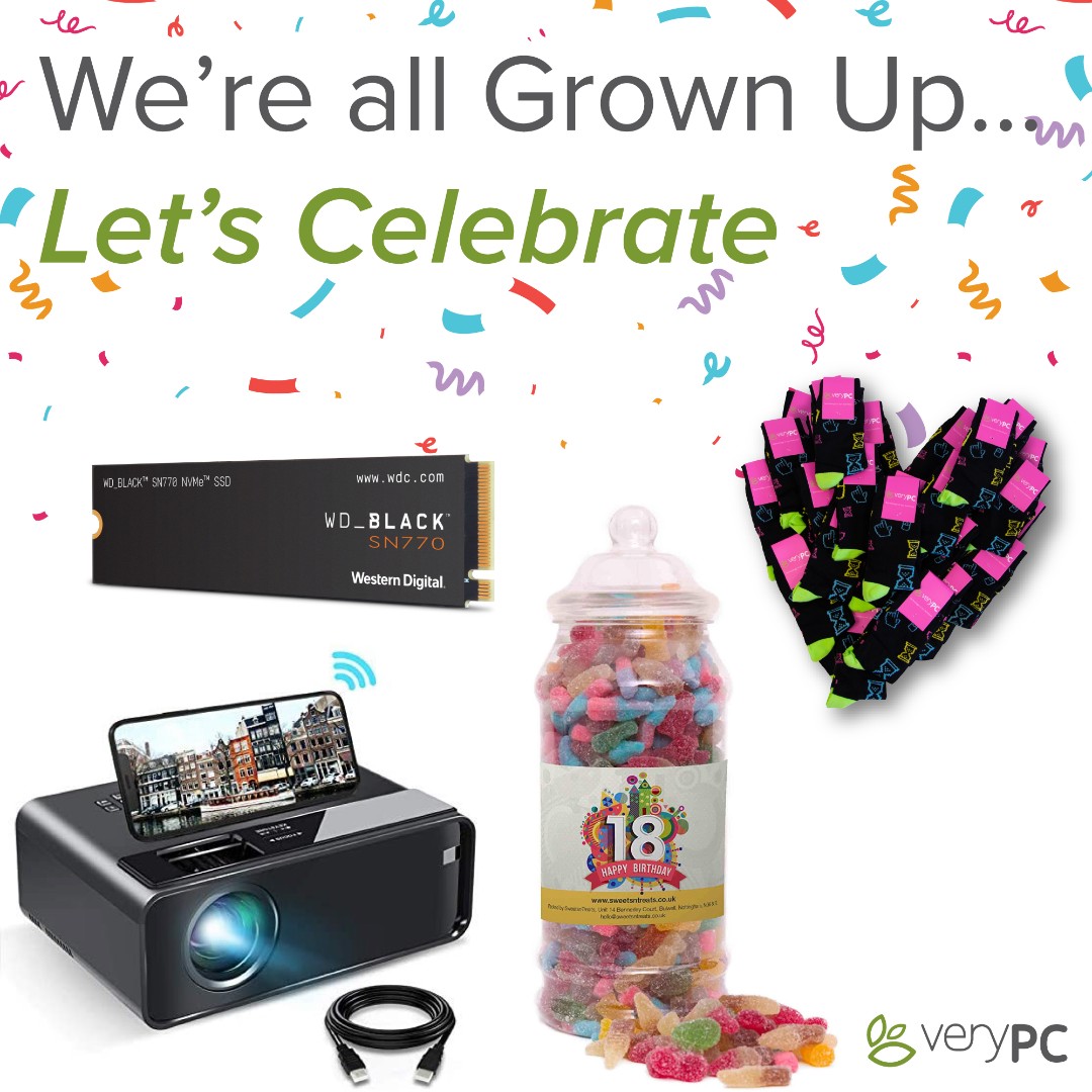 VeryPC (@verypc) on Twitter photo It’s VeryPC’s 18th Birthday! 🎉
Enter our #giveaway to win:
-<a href="/westerndigital/">Western Digital</a> SN770 NVMe SSD
-HD Portable Wi-Fi Projector
-18th birthday sweets
-VeryPC socks for everyday of the week
To enter, like this post & comment your best #VeryPC memory, using the hashtag #WinWithVeryPC. It’s VeryPC’s 18th Birthday! 🎉
Enter our #giveaway to win:
-<a href="/westerndigital/">Western Digital</a> SN770 NVMe SSD
-HD Portable Wi-Fi Projector
-18th birthday sweets
-VeryPC socks for everyday of the week
To enter, like this post & comment your best #VeryPC memory, using the hashtag #WinWithVeryPC.