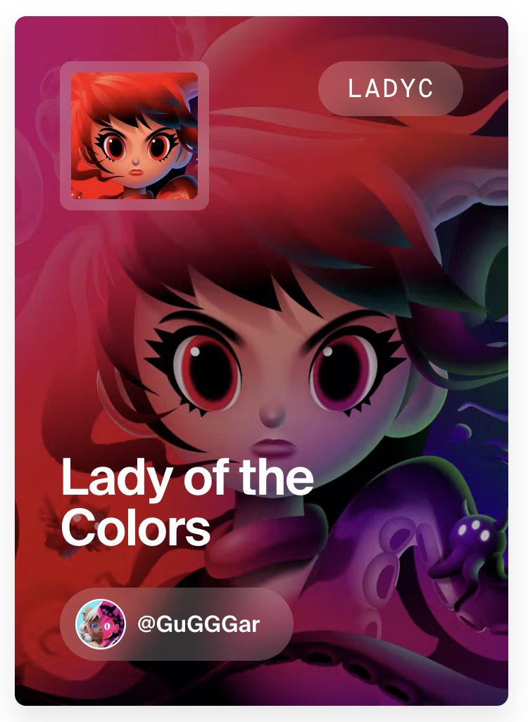 I also like how the collection cover looks~💖

'Lady of the Colors'
1/1 Edition

🔴 'Lady of the Red' auction is now live!
🟢 'Green Girl' and 'Black Madame'
...will be coming up next!

foundation.app/collection/lad…

#NFTCommunity #NFTs #Nftarts #NFTartist