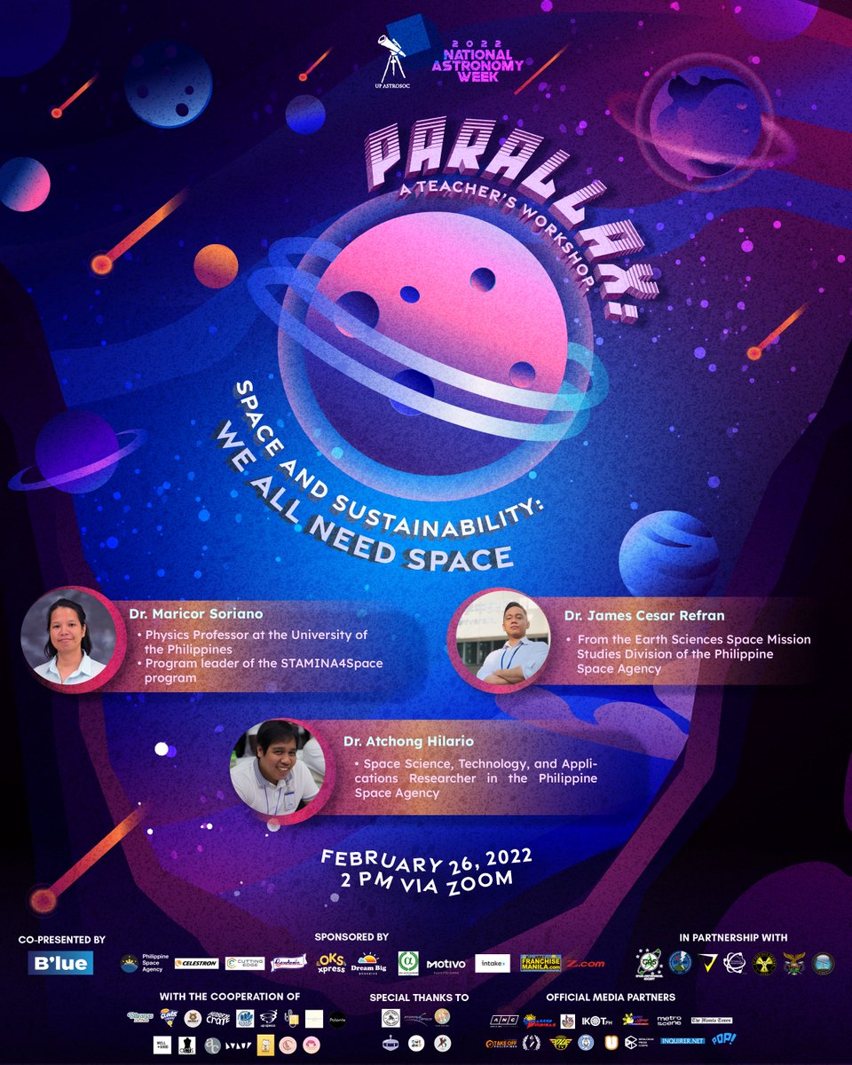 upastrosoc's tweet photo. You may not know this, but both you and I need space. 😔

UP AstroSoc invites HIGH SCHOOL EDUCATORS from all over the Philippines to participate in this year’s Parallax: A Teacher’s Workshop. 

#NAWalaSaTala2022
#NAW2022 https://t.co/WmBhLtgNWa