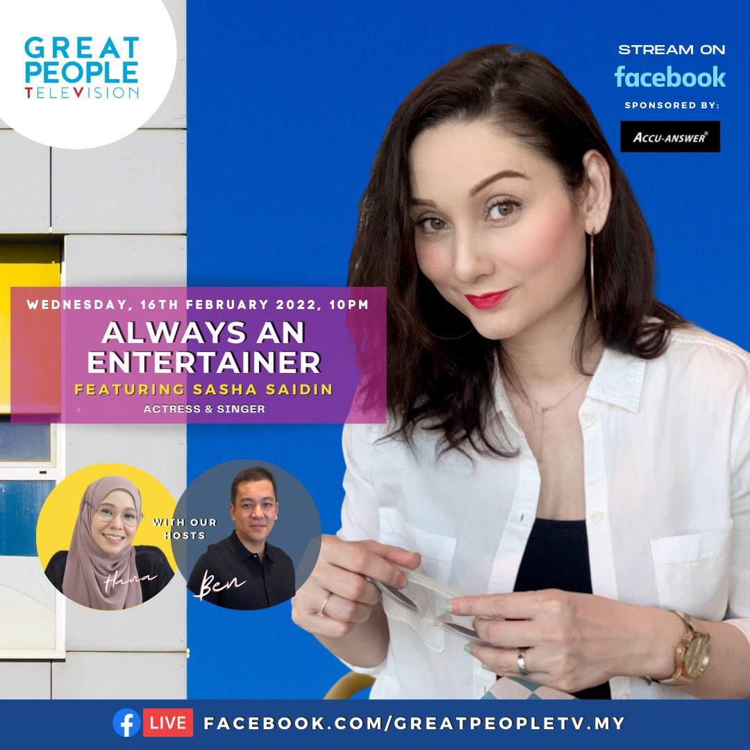 The name  <a href="/sashasaidin/">Princess Sayang</a> is synonymous with 🇲🇾 Acting &amp; Singing.  

During her career, Sasha has acted in many films &amp; produced various music albums. 

Join Hana Ismail &amp; I tonight as we speak to Sasha about her new life in Dubai.

LIVE LINK: facebook.com/GreatPeopleTV.…

#GPTV