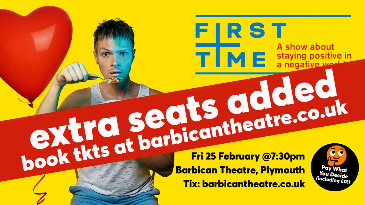 BarbicanTheatre's tweet photo. We've added #ExtraSeats for @DibbyTheatre #AwardWinning First Time performance on Fri 25 Feb which was previously SOLD OUT. Book quickly before they sell out again! 👉https://t.co/Rrmrwfh4qS
All new seats/tickets on sale are still #PayWhatYouDecide
@WhatsOnPlymouth #Plymouth https://t.co/kYL1RE8ZWL