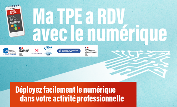 francenumfr's tweet photo. ⏰ Le #MOOC « Ma TPE a rendez-vous avec le numérique » débute dès le 28 février !

↪️ Pour les chefs d’entreprises #commerçants #artisans qui veulent utiliser le #numérique dans leur activité

➡️ S'inscrire à cette #formation gratuite : https://t.co/ZQE6ulbGIo

📌 #TransfoNum https://t.co/6vcIGNrxAt