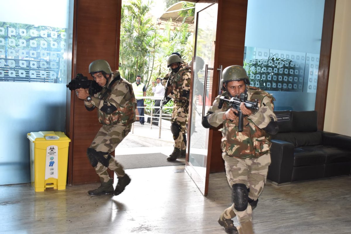 CISFHQrs's tweet photo. “Preparedness never caused a war and unpreparedness never prevented one.” 
#CISF conducted a multi agency mock drill on "armed attack" @ CISF Unit ASG Mumbai. 

#PROTECTIONandSECURITY #Preparedness 
@HMOIndia 
@MoCA_GoI   
@PIBHomeAffairs https://t.co/HCeGWeGBev