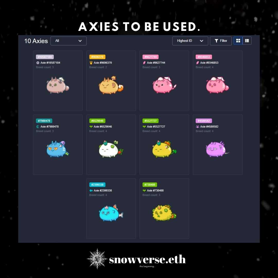 snowverse_eth's tweet photo. I'm giving away 40 energy Axie Scholarship with 50/50 share. If you're chosen and doing great with high mmr, I'll let you choose your team after a month, any Axie team you like. 

Must:
1. Follow @snowverse_eth
2. Like &amp; RT
3. Mention 3 friends with your proof of your highest MMR https://t.co/zYd4LrlGlK