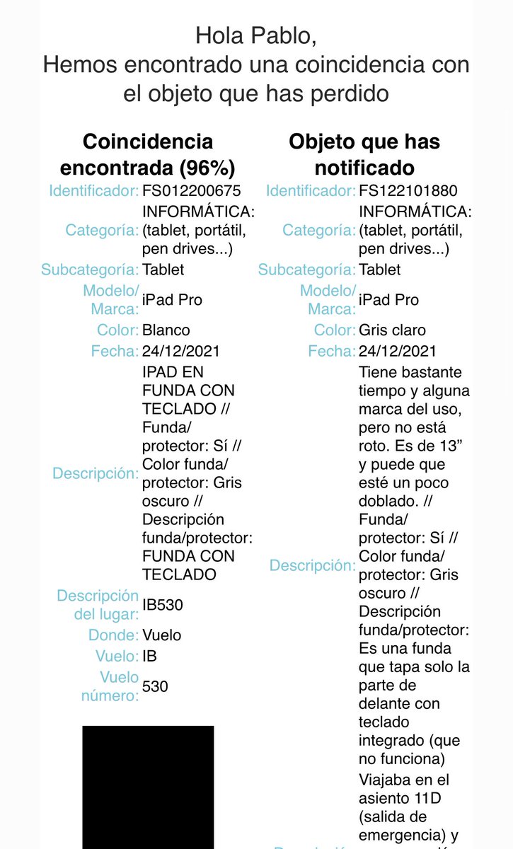 (…) al terminar es que si lo encuentran me llegará un correo avisando. Y punto. Bien, pues hoy, 16 de febrero, casi 2 meses después me llega un correo de que lo han encontrado. Sigo rellenando los pasos, me pide una dirección de envío… (…)
