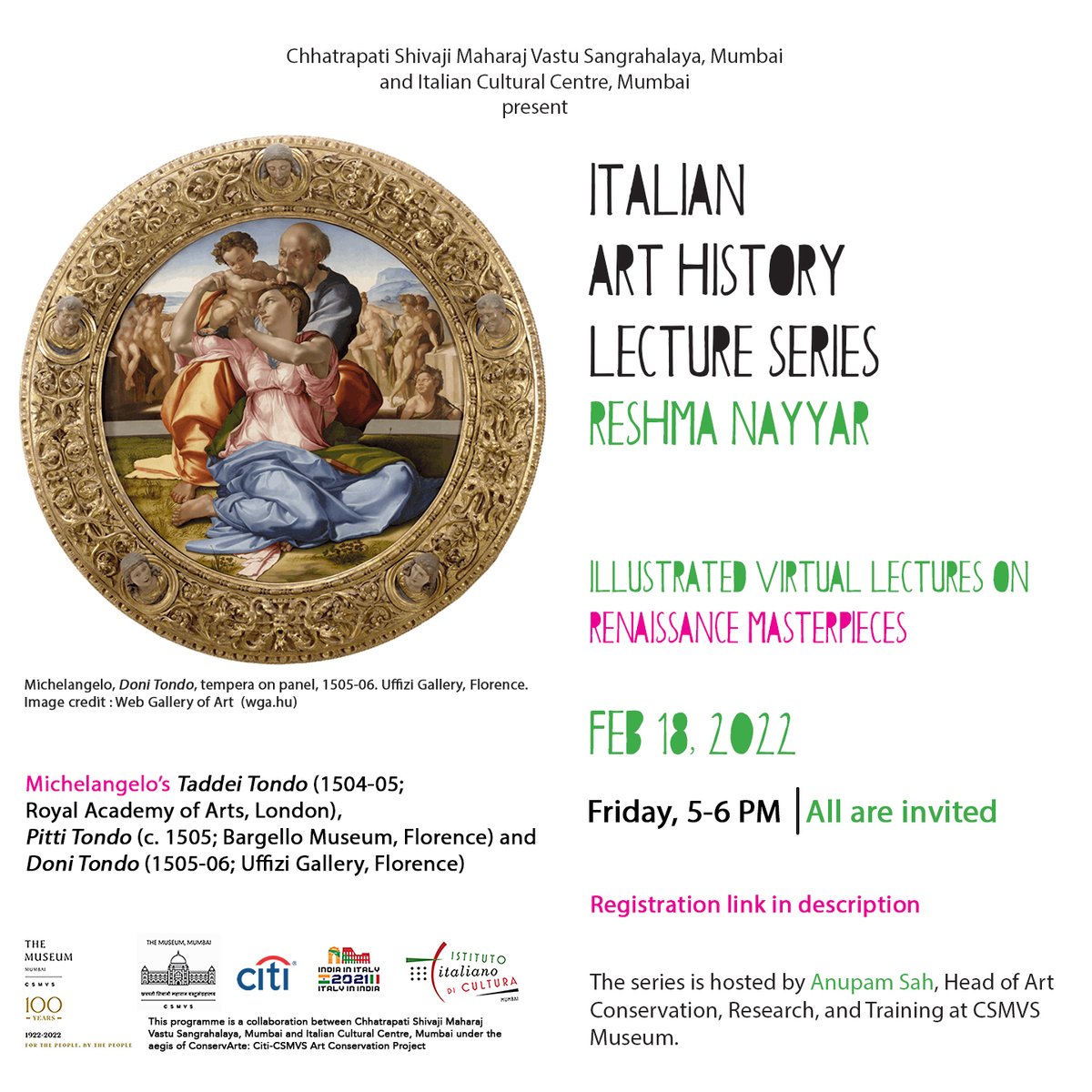 CSMVSmumbai's tweet photo. To know more join us for the Italian Art History Lecture Series by Reshma Nayyar and hosted by Anupam Sah,
Registration on the link below:
https://t.co/YN9nGnomFk
#csmvs #csmvsmuseum #csmvsmumbai #italianart #arthistory #italianarthistory #art #history @r10aesth8ics (2/2) https://t.co/EDJJkOq4X7