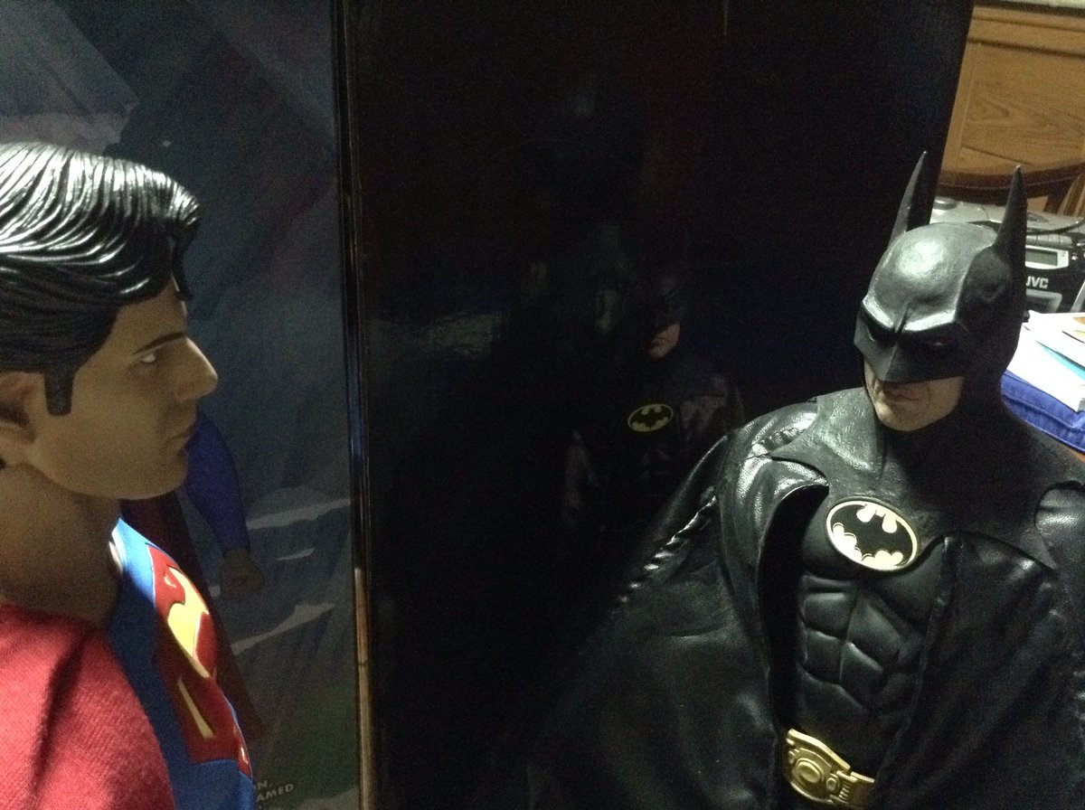 UltraRareCollec's tweet photo. Two first release version of 1/4 scale action figures of Superman (Christopher Reece) and Batman (Michael Keaton) by NECA https://t.co/gfIj8JVle8