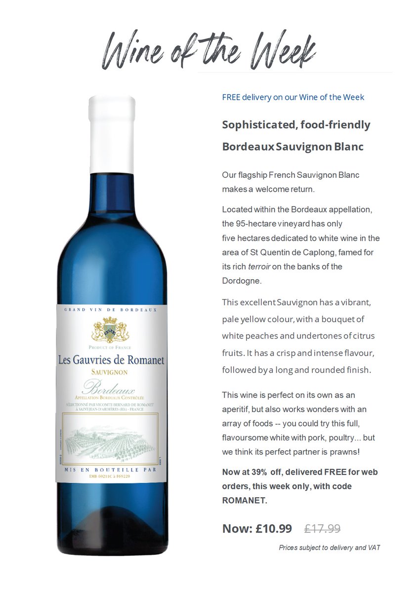 WINE OF THE WEEK! Our very popular LES GAUVRIES DE ROMANET 🥂💙
Place an order of our peach-filled Les Gauvries de Romanet, and enter code ROMANET at the checkout to have your entire wine order shipped for free.
Visit our website pieroth.co.uk/products/les-g…