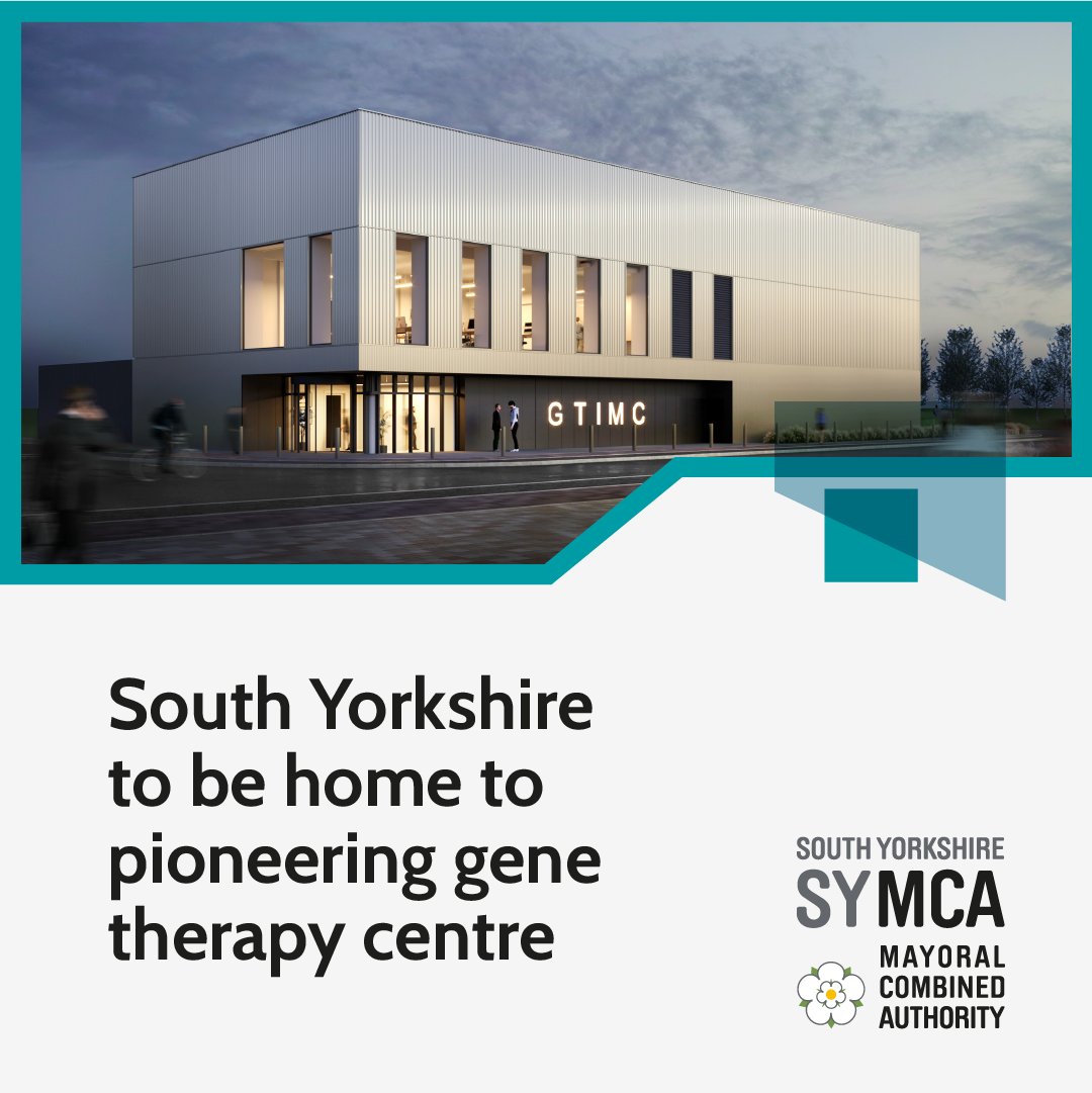 InvestInSY's tweet photo. #Sheffield has been chosen as the location for 1 of only 3 Gene Therapy Innovation &amp; Manufacturing Centres (#GTIMC) to be established in the UK.
#GeneTherapy #Health #Science #Research #Medical #Funding #SouthYorkshire
Read the full press release here:
https://t.co/gbNAM8tBml https://t.co/kA0Ffx0t2E