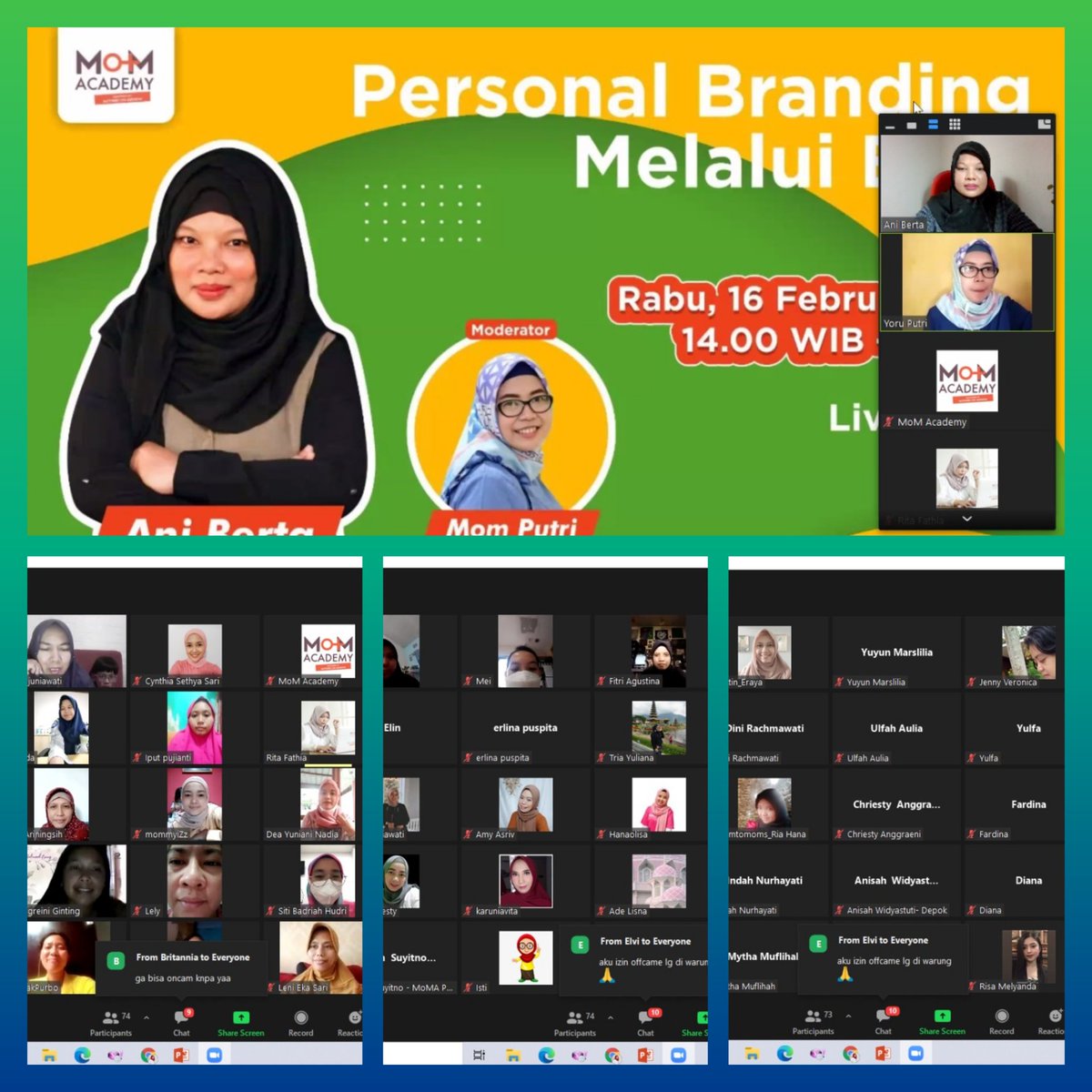 BertaMrs's tweet photo. Alhamdulillah webinar yang menyenangkan. Peserta banyak dan interaktif ❤ https://t.co/k3cINa62JI