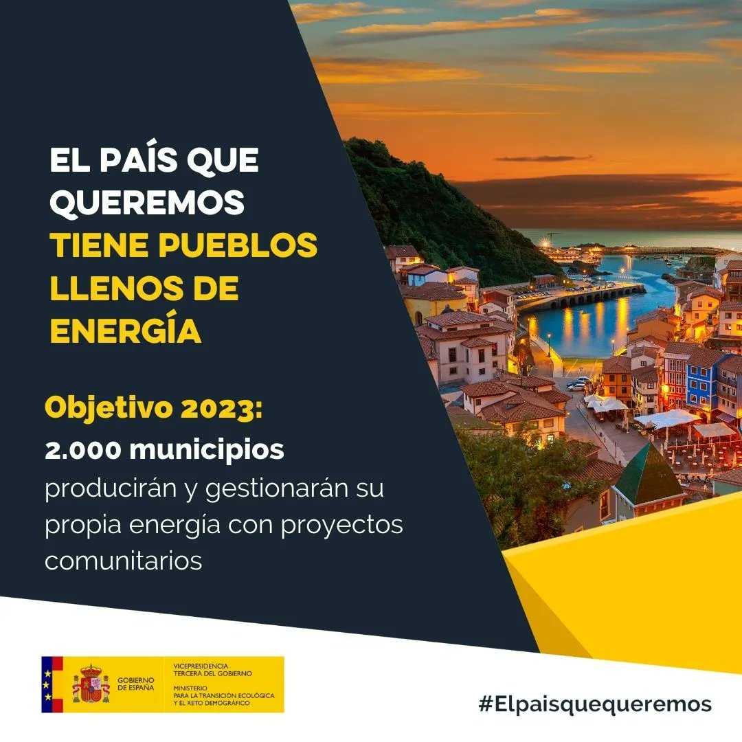 Las #comunidadesenergéticas crearán auténticos ecosistemas energéticos con: 

✅Producción
✅Distribución
✅Almacenamiento
✅Movilidad
✅Gestión de la demanda
✅Consumo de renovables

🏘️Garantizando el autoabastecimiento y el ahorro de los vecinos

#Elpaisquequeremos
