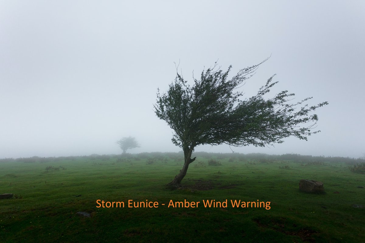 <a href="/metoffice/">Met Office</a> have issued an AMBER wind warning - 03:00 to 21:00 Fri 18 Feb 2022. Extremely strong wind with good chance of damage, disruption to travel/services/power and large waves in coastal areas. Please take care and share. Up to date predictions at metoffice.gov.uk/weather/warnin…