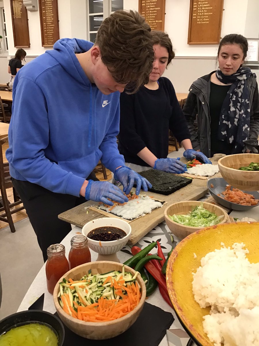 HHatWBSchool's tweet image. Great to see @WestBuckland boarders enjoying their sushi making demo with @HHGchambers 

@HolroydHowe @gordon_cox84 @ncooper1987 @andyholderHH