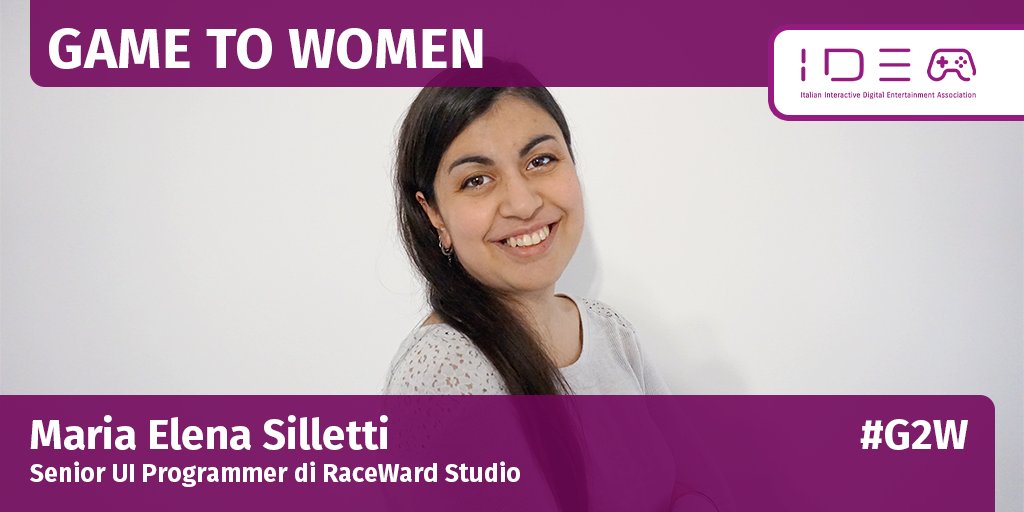 IIDEAssociation's tweet photo. Maria Elena da piccola aveva due grandi passioni: i videogiochi e il disegno. 
Oggi in @racewardstudio è Senior UI Programmer, un ruolo ibrido tra composizione grafica e logica, programmazione e layout. 
Scopri di più 👇
https://t.co/pSJCyxnfUa 
#G2W https://t.co/PFckRmWKWw