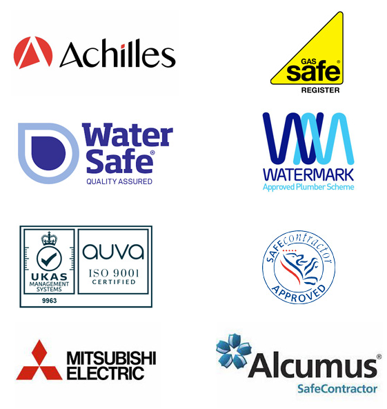 Our accreditations with trade organisations and bodies ensure we are knowledgeable and compliant with the latest industry standards.<a href="/AchillesLtd/">Achilles Information - Global Risk Management</a>  <a href="/GasSafeRegister/">Gas Safe Register</a>  <a href="/WatersafeUK/">WaterSafe</a>  <a href="/UKAS/">UKAS</a>  <a href="/meuk_les/">Mitsubishi Electric</a>  <a href="/alcumusgroup/">Alcumus</a>