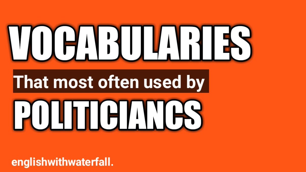 Hey everyone here is our new video on English vocabularies mostly used by politicians. ✍️✍️✍️💥💥💥 youtu.be/tprZO0aj3_0