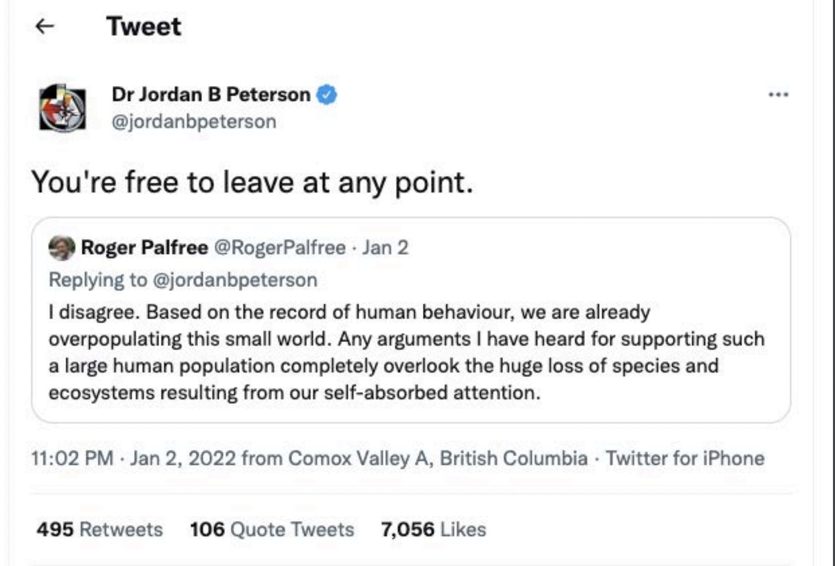 Dr Jordan B Peterson on X: "I am being investigated by the Ontario College  of Psychologists because of a complaint about this tweet, not submitted, by  the way, by the person I