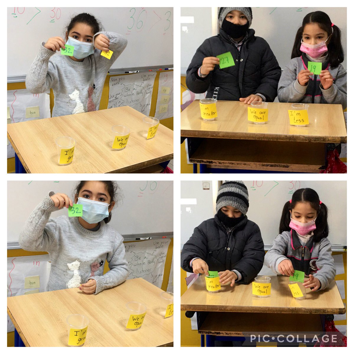 samah_hosna's tweet image. Lets Compare Numbers!
Grade 1 learners applied different activities to practice #comparing #numbers to 40. @MakAishaSchool #math_is_fun