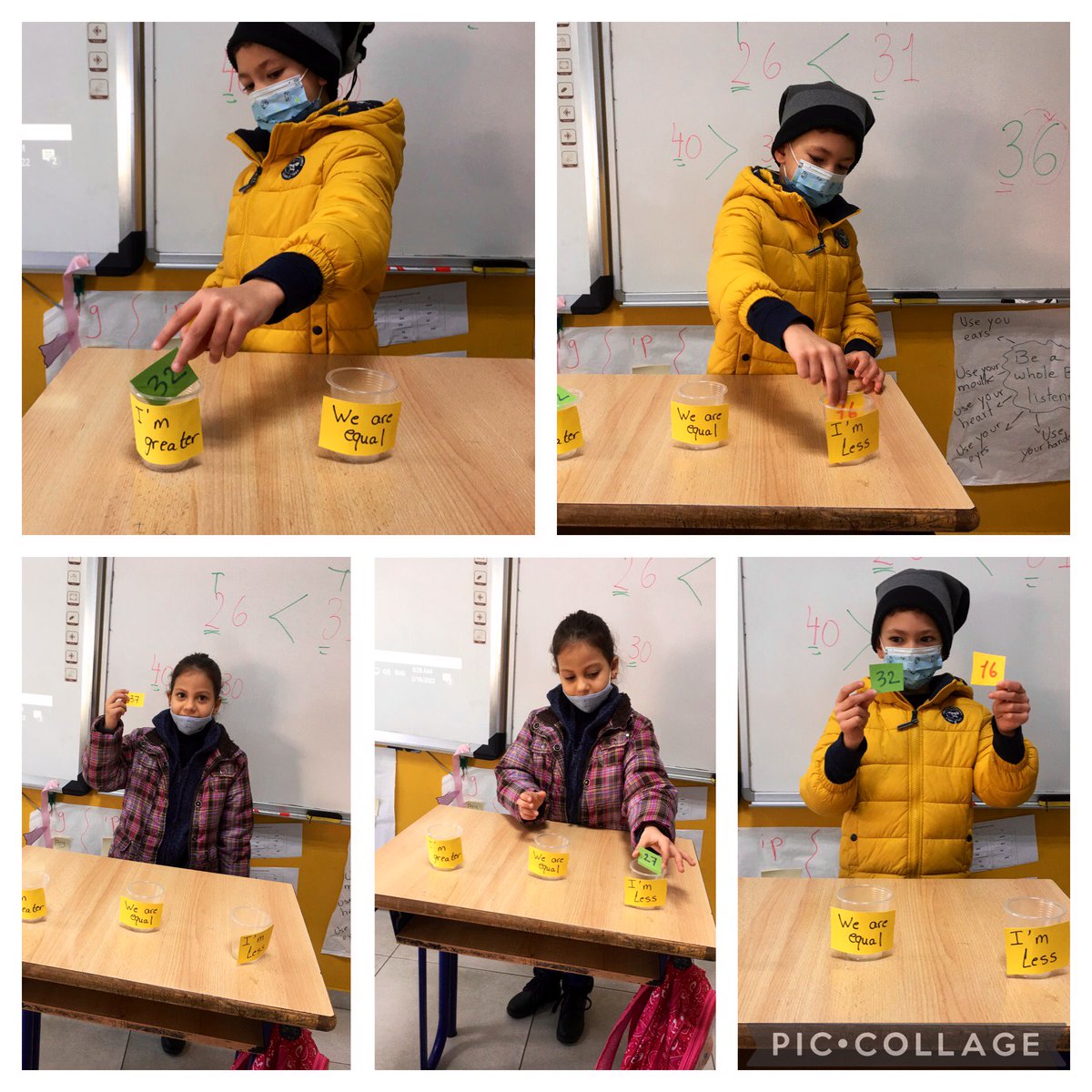 samah_hosna's tweet image. Lets Compare Numbers!
Grade 1 learners applied different activities to practice #comparing #numbers to 40. @MakAishaSchool #math_is_fun