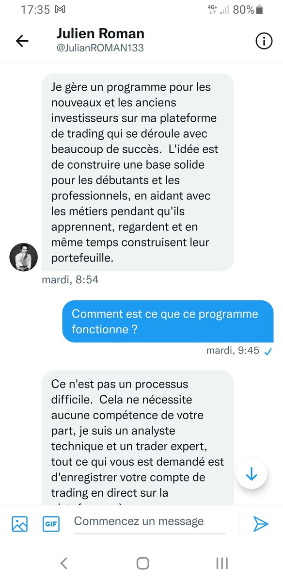 JaybeeVisual's tweet photo. @JulienROMAN13 Il aborde les gens qui viennent de s'abo au vrai compte de julien et il vient les dm pour tenter son arnaque, j'ai joué le jeu de discuter avec lui pour voir et voilà le résultat après quelques échanges, faites gaffe le gars à 24k abos et son fake est très bien fait ! https://t.co/bRzNfLoSP7
