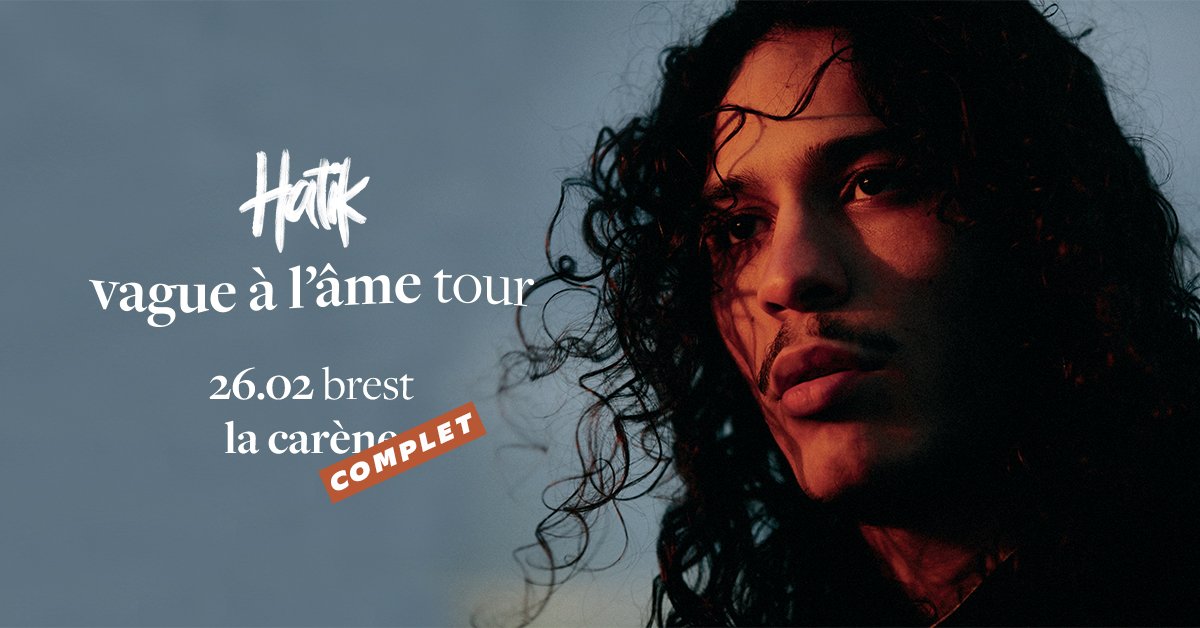 📣𝗖𝗢𝗠𝗣𝗟𝗘𝗧📣Le concert d'<a href="/HatikMusic/">3atik</a> à <a href="/LaCarene/">La Carène</a> #Brest affichant "complet", si vous cherchez des billets ou si vous avez un billet à vendre, rdv sur notre bourse aux billets officielle : reelax-tickets.com/e/n/hatik-la-c…