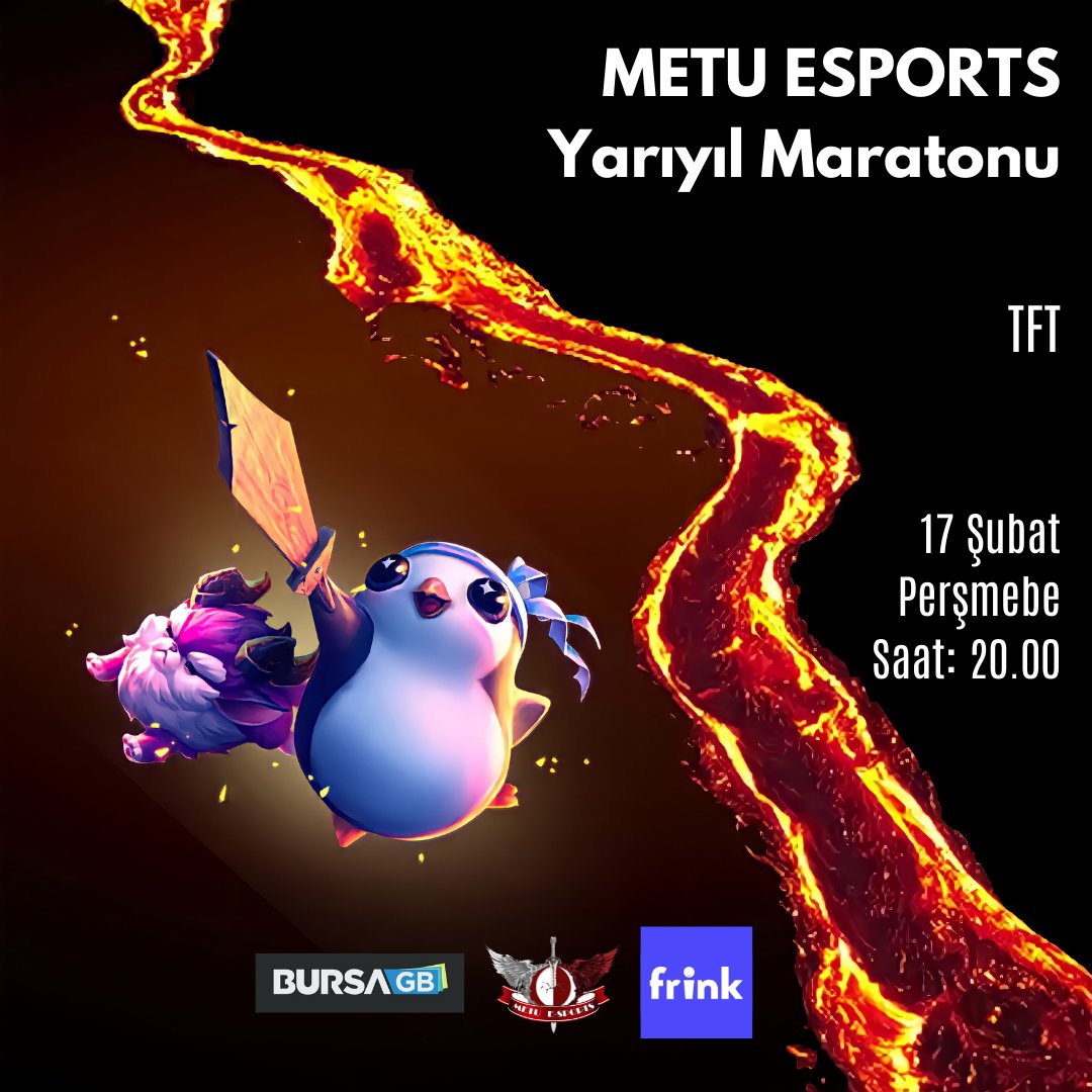 metuesports's tweet photo. #METUESPORTSYarıyılMaratonu
Haftanın son Riot oyunu TFT, Yarın akşam saat 8’de Discord sunucumuzda oynanacak. 
Bol keyifler🌟 
Forma bio'daki linkten ulaşabilirsiniz https://t.co/JU18pFWCbn