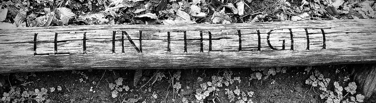 margarethigham's tweet image. After a meeting today, I went for a walk and came across these words ‘let in the light’ #christisthelight