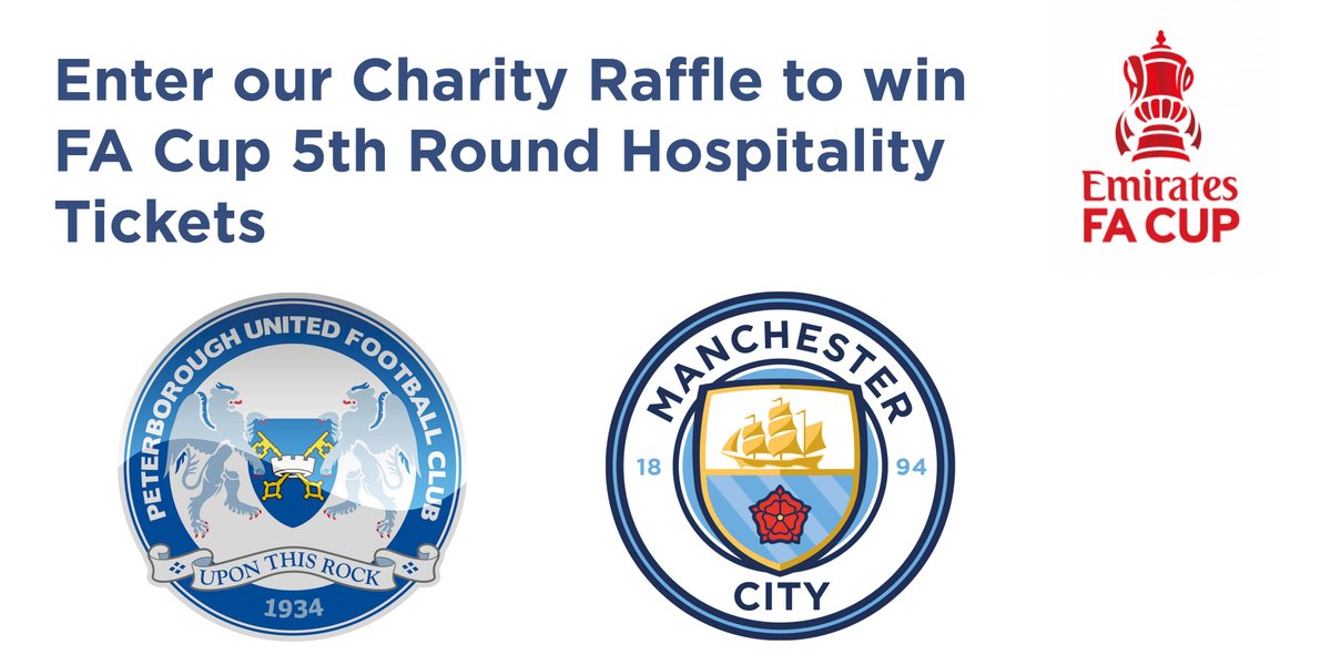 CambsChamber (@cambschamber) on Twitter photo Fancy a ticket to the FA Cup tie between Peterborough United & Manchester City on 1 March?
The Chamber are raffling 4 tickets in the hospitality stand & supporting <a href="/AnnasHopeUK/">Anna's Hope</a>
Raffle tickets are priced at Β£5.00 (plus VAT) and can be purchased here >
afx.one/775a4039 Fancy a ticket to the FA Cup tie between Peterborough United & Manchester City on 1 March?
The Chamber are raffling 4 tickets in the hospitality stand & supporting <a href="/AnnasHopeUK/">Anna's Hope</a>
Raffle tickets are priced at Β£5.00 (plus VAT) and can be purchased here >
afx.one/775a4039