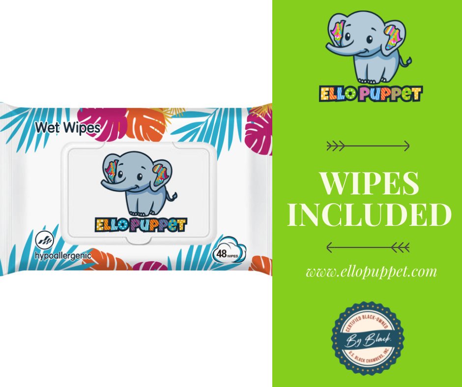 We have launched our first ever baby products! Trial pack and wipes! Head over to ellopuppet.com to support the ONLY black owned diaper brand on the market 🐘❤🚼🤰🏾