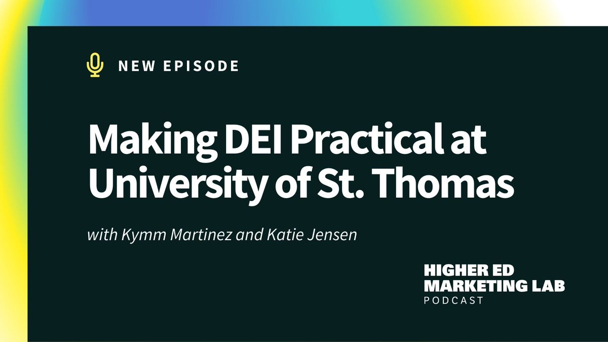 Higher Ed Marketing Lab (@hemarketinglab) on Twitter photo In our latest episode, we hear how <a href="/UofStThomasMN/">University of St. Thomas</a>'s marketing team has worked to apply DEI to the work their team creates.
echodelta.co/insights/podca…
#DiversityandInclusion #highered In our latest episode, we hear how <a href="/UofStThomasMN/">University of St. Thomas</a>'s marketing team has worked to apply DEI to the work their team creates.
echodelta.co/insights/podca…
#DiversityandInclusion #highered