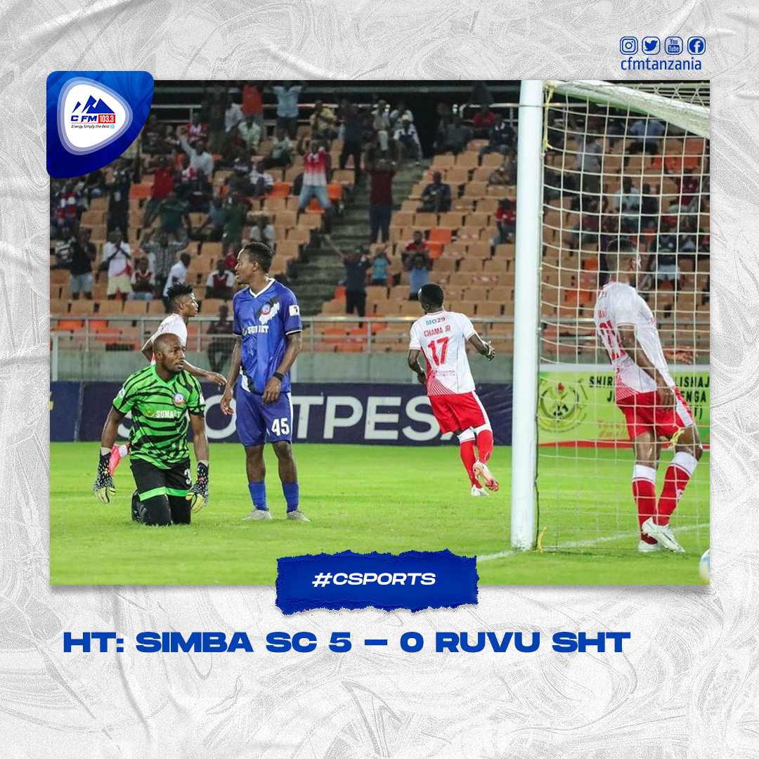 Cfmtanzania's tweet photo. #HT: #SIMBA 5-0 RUVU SHOOTING
Subscribe YouTube: CFM-Tanzania
Follow Twitter @Cfmtanzania
Like us Facebook @cfmtanzania
Listening LIVE โ https://t.co/IkQ7Ddb27u
.
.
.
#FREESHH
#TwendeTwendeTu
#NjeYaBox https://t.co/RTALGReHA6