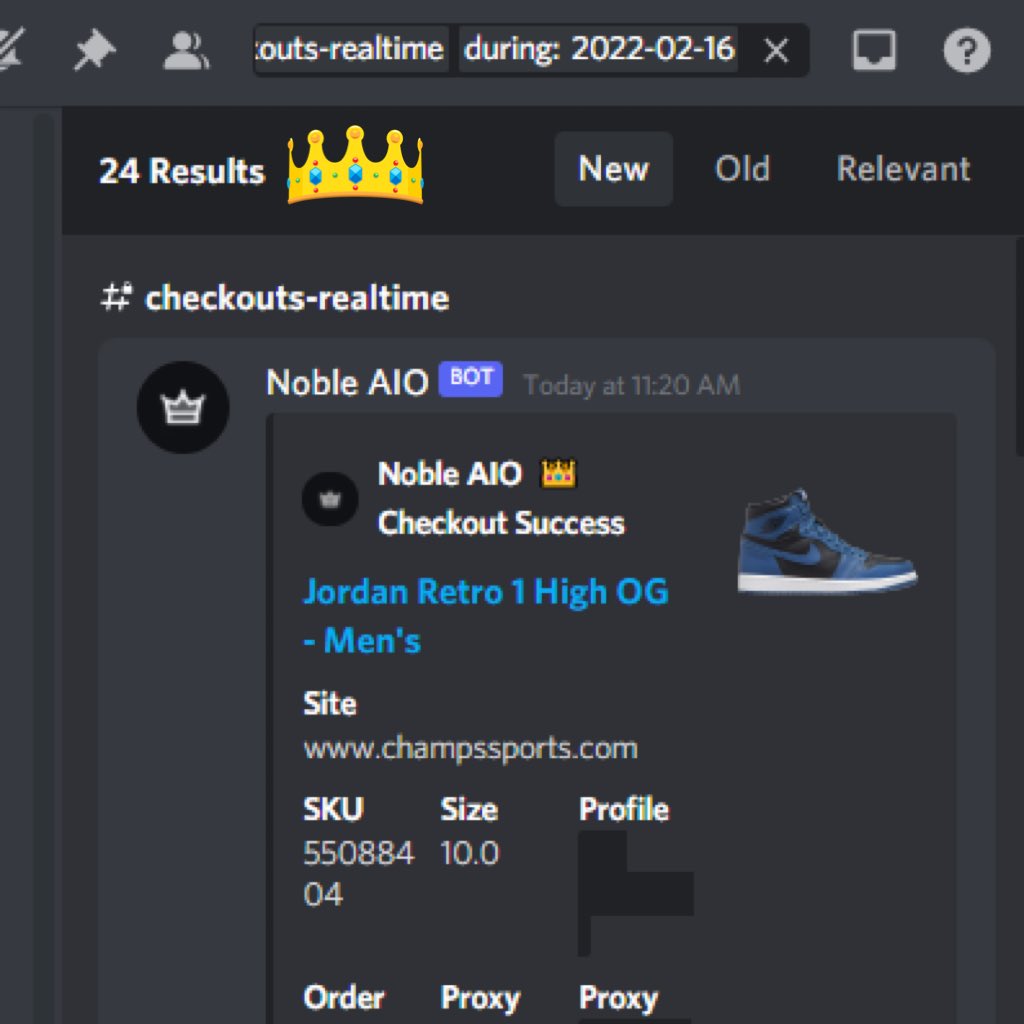 obtain_llc's tweet image. AJ1 Dark Marina Blue Success 🥳

24 x Men's &amp;amp; Big Kids

Bot @Noble_AIO 
Proxies @sugarproxies / @GungnirProxy 
Server @TheBreezeSupply 
Tools @TychoAIO / @KylinBot
Support/Cook Buddy @Bots2Riches 

#obtained