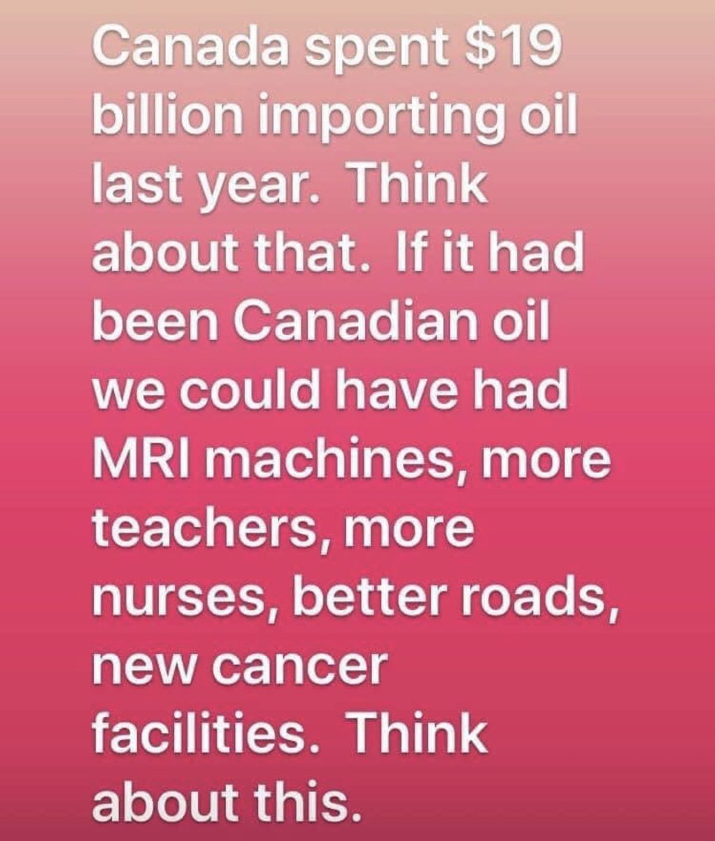 As a nation we should be energy self sufficient. 

The stupidity of importing oil and sending profits and return on and of capital to other nations is compounded by the stupidity of the anti-pipeline eco-terrorist activities.