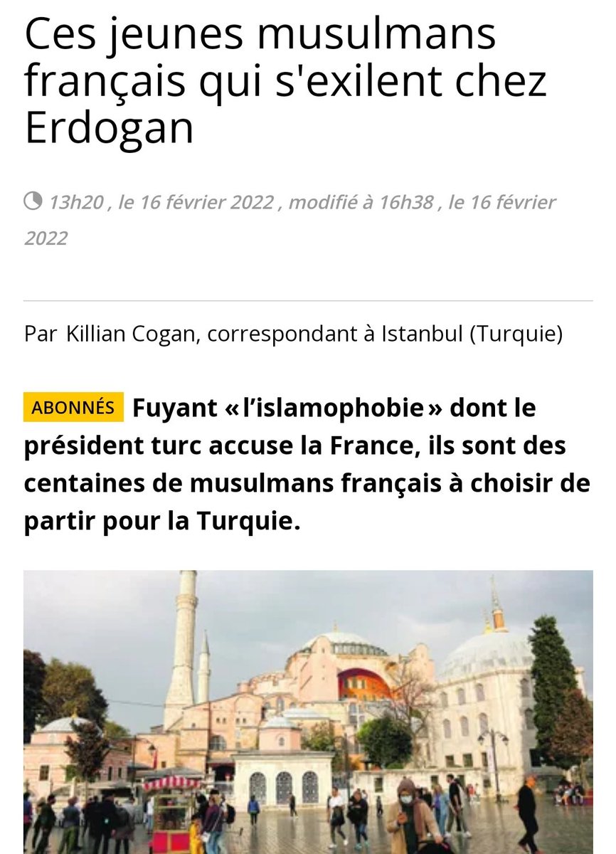 Türk basınının özellikle ilgi göstermesini rica ettiğim çok önemli bir haber: İslamofobi nedeniyle Fransa'dan Türkiye'ye göç eden yüzlerce Müslüman'ın hikayesi... Evet evet, artık Avrupa'daki baskı ortamından kaçanlar Türkiye'ye yerleşiyor. 👇