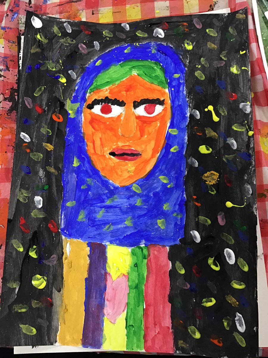 Primary_StJohns's tweet photo. Acclaimed artist #MichaelBrowne inspired 4A with their self portraits. What amazing work they have created! #art #Creative https://t.co/HImrn6awRH