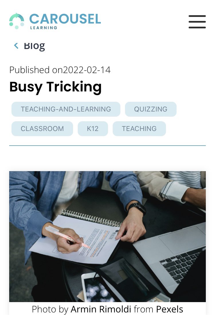 LisaCoc32964717's tweet image. Just read this useful article on “Busy Tricking” from @adamboxer1 on #carousellearning and it was very familiar! Some nice tips for keeping pupils on task carousel-learning.com/blog/busy-tric… 👍 #teachertips #effectivefeedback #successfulclassroom #gettingitrightforeverychild @wl_literacy