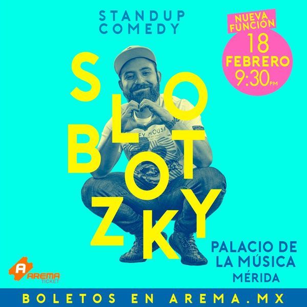 YucatanPresenta's tweet photo. No puedes perderte a @slobotzky_ en su #StandUpComedy este 18 de febrero en el Palacio de la Música Mexicana.

Directamente desde @lacotorrisa, será una nueva función a las 21:30 horas. 

🎟️Adquiere tus entradas en https://t.co/LiR7ZfEpPV https://t.co/DTukMq8QLy