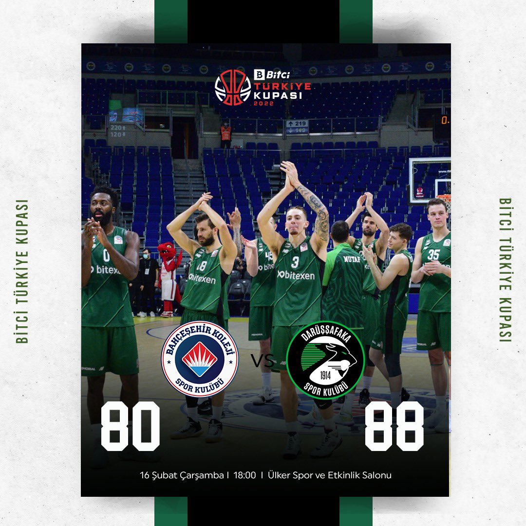 Darüşşafaka’mız Bitci Türkiye Kupası’nda yarı finalde! 🔥🔥