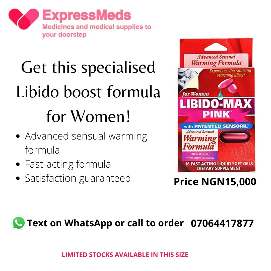 TrafficChiefNG's tweet photo. Get this specialised Libido boost formula for Women!

For orders/enquiries contact @EXPRESSMEDS1 on 07064417877 or just click here: https://t.co/Aj7CiWPJhb

#ExpressMeds https://t.co/29eHn1m007
